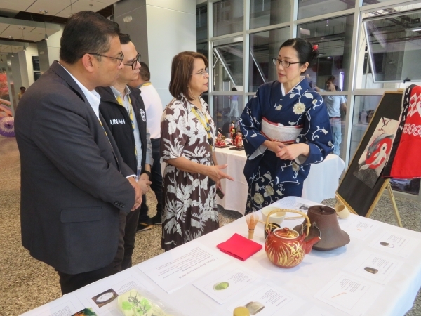 茶道の説明をする臨代